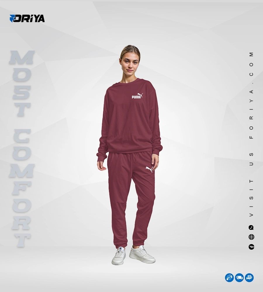Women Tracksuit set Maroon